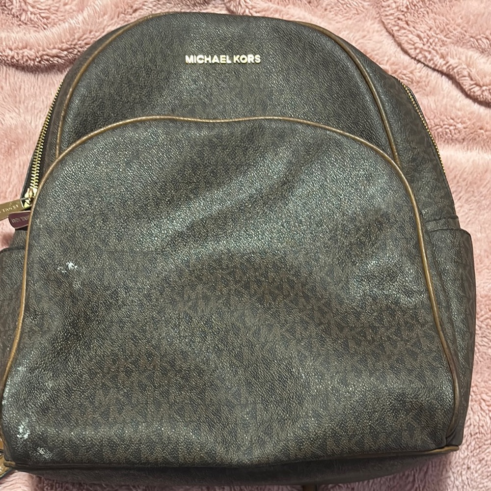 Michael Kors Brown Backpack with Monogram Design